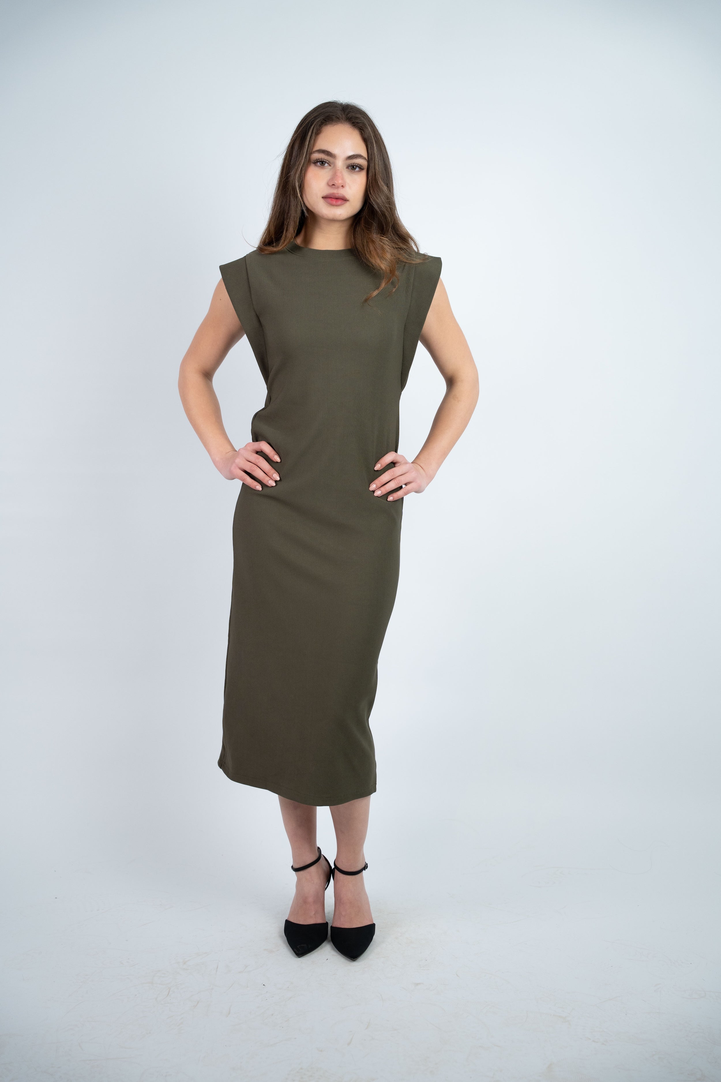 RIBBED MIDI DRESS