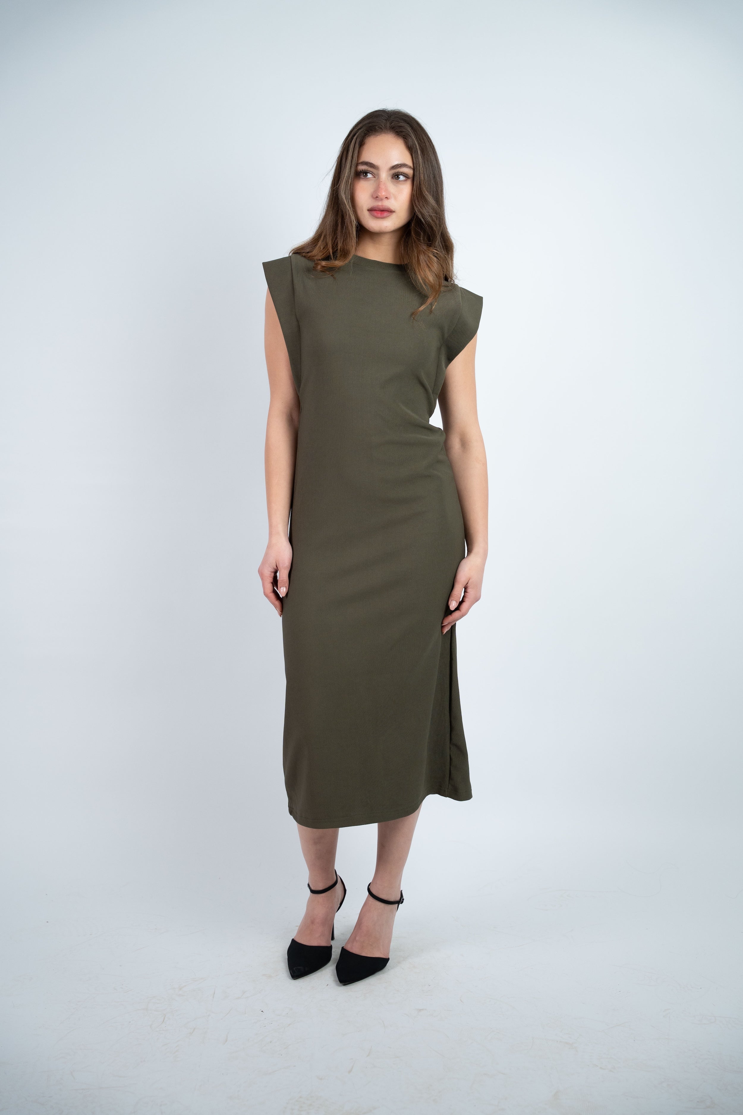 RIBBED MIDI DRESS
