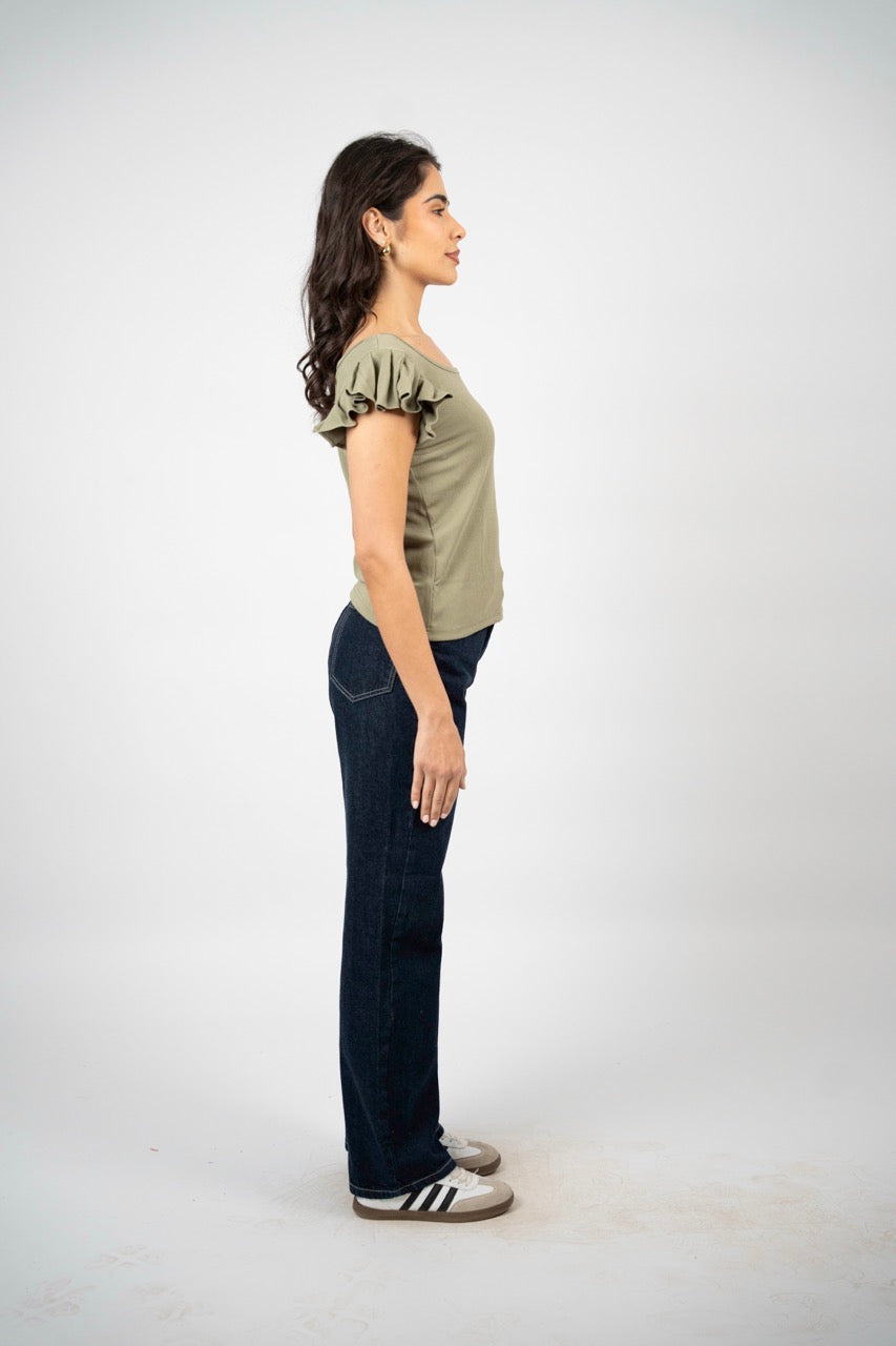 SMART BUTTON RIBBED BLOUSE