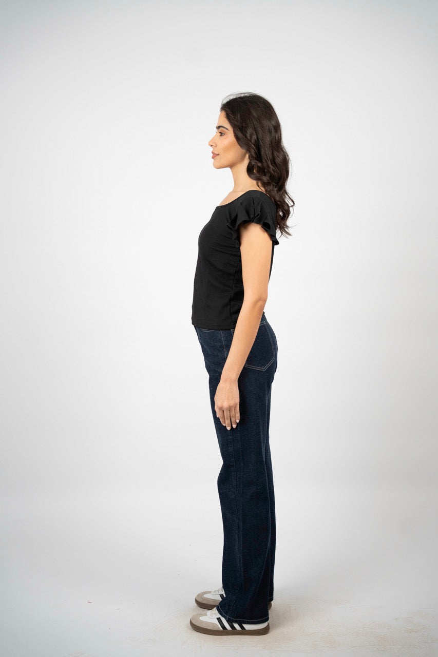 SMART BUTTON RIBBED BLOUSE