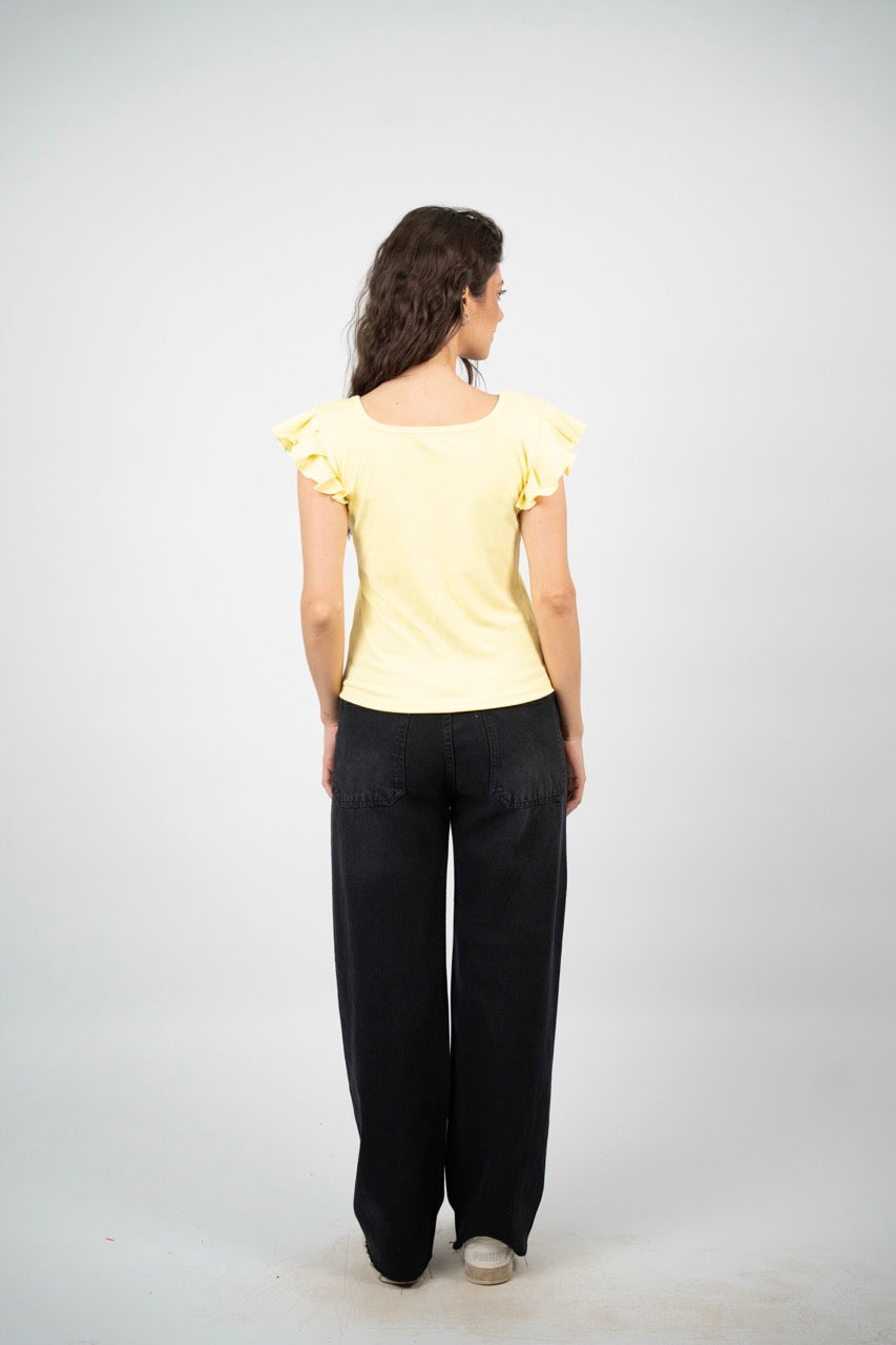 SMART BUTTON RIBBED BLOUSE