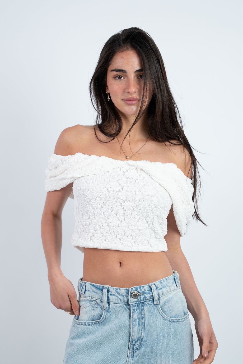 OFF SHOULDER CROPPED TOP