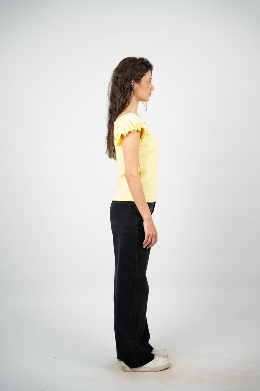 SMART BUTTON RIBBED BLOUSE