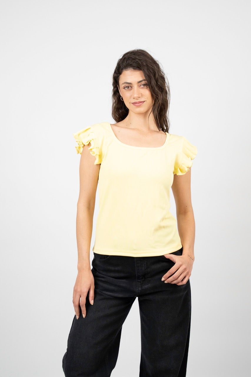 SMART BUTTON RIBBED BLOUSE