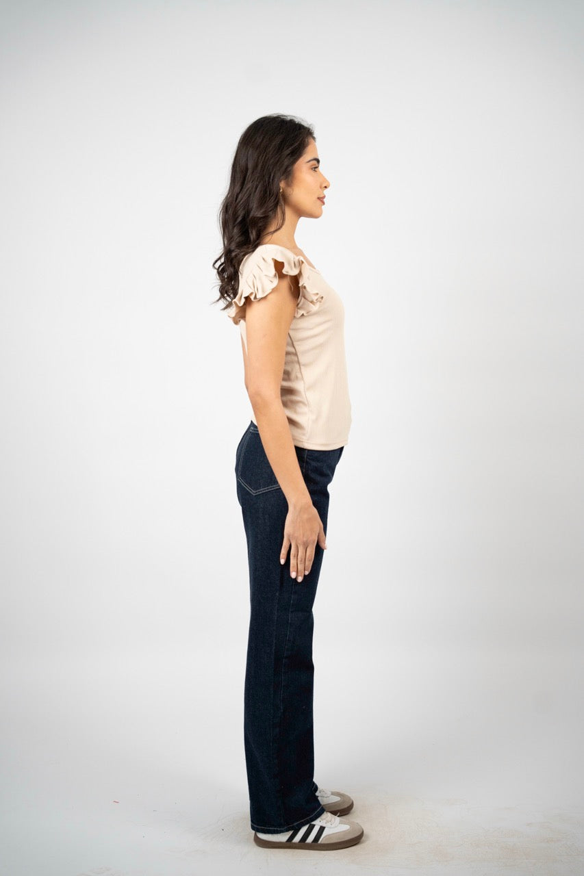 SMART BUTTON RIBBED BLOUSE