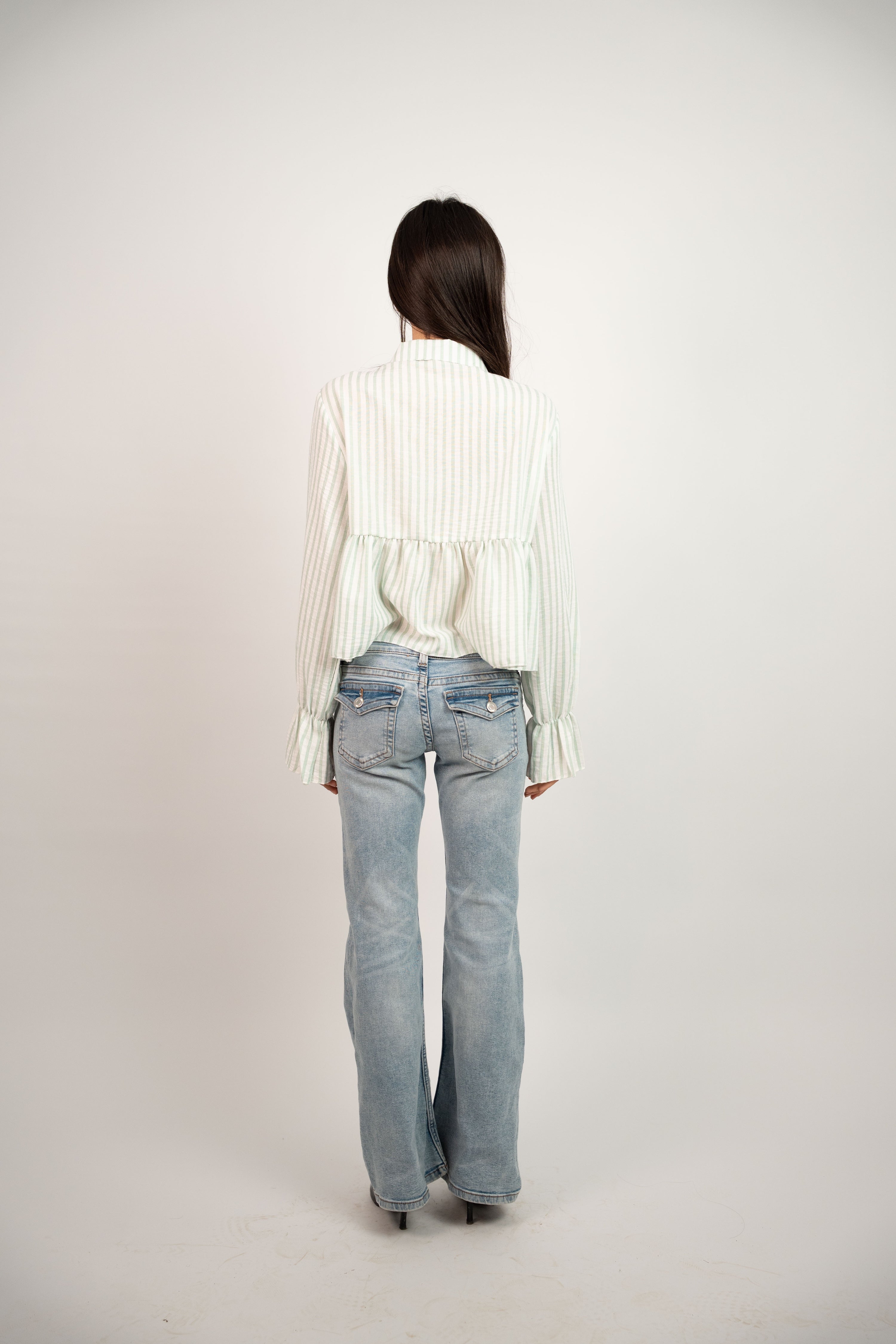 RUFFLED STRIPED BLOUSE