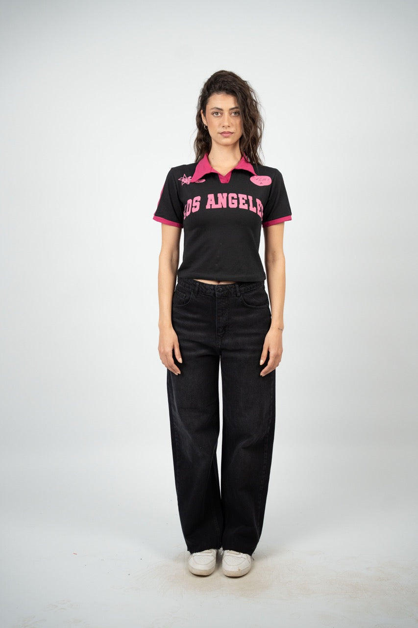 LOS ANGELES COLLAR CROP TEE