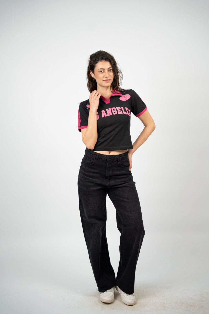 LOS ANGELES COLLAR CROP TEE