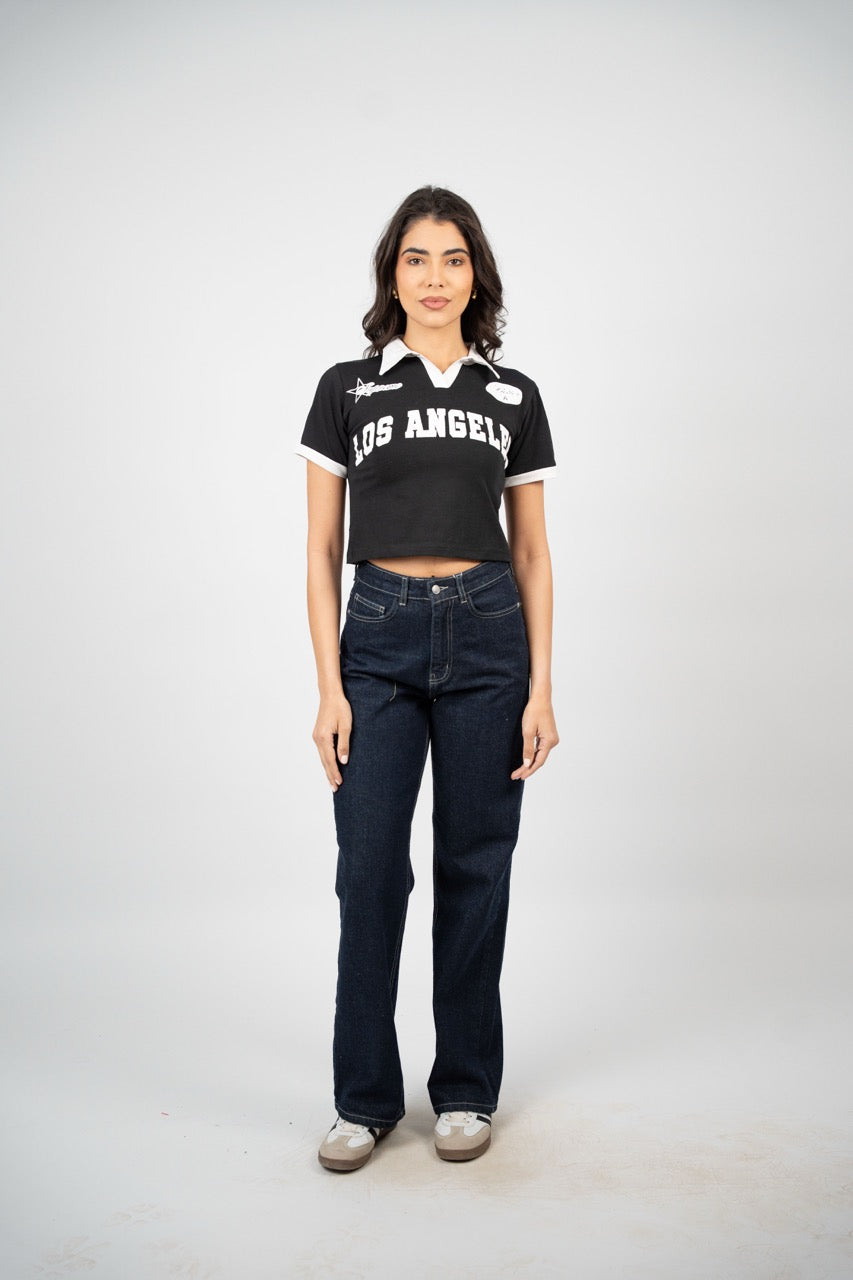 LOS ANGELES COLLAR CROP TEE