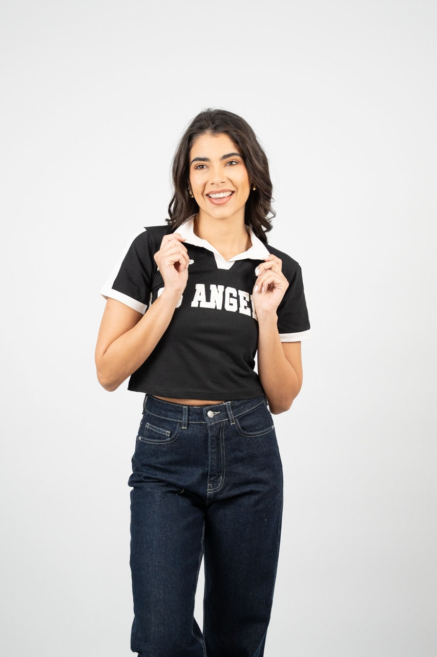 LOS ANGELES COLLAR CROP TEE
