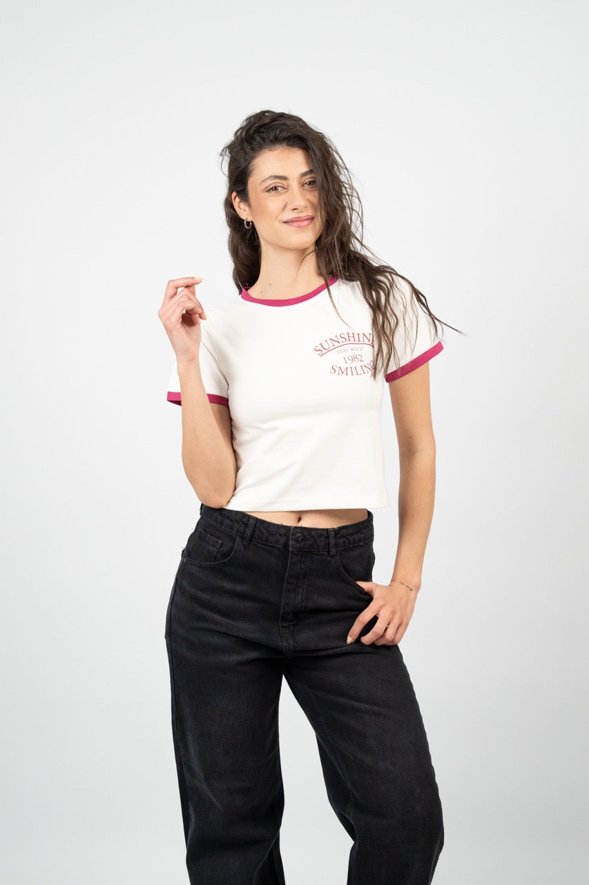 SUNSHINE RINGER CROP TEE