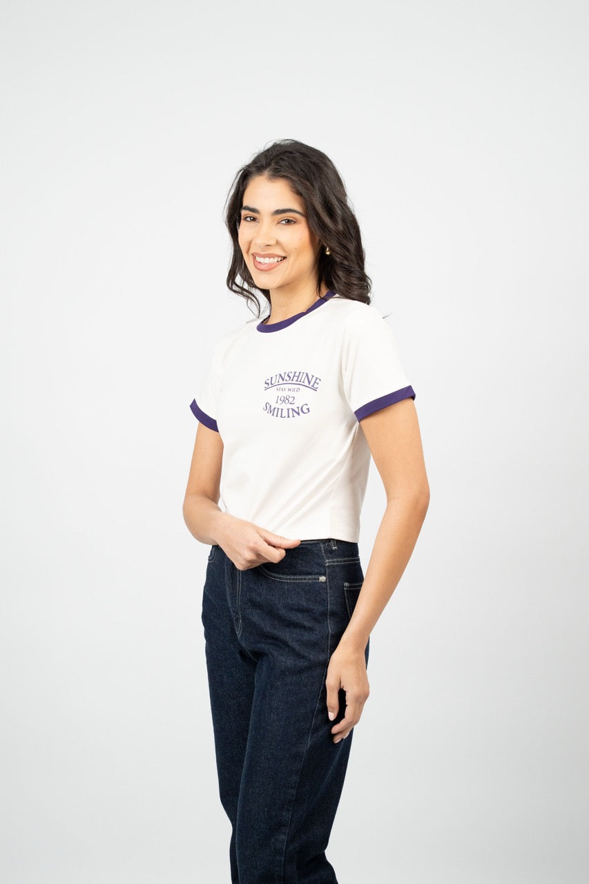 SUNSHINE RINGER CROP TEE