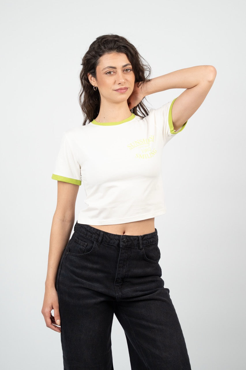 SUNSHINE RINGER CROP TEE