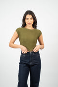 CRINKLE FITTED CROP TOP