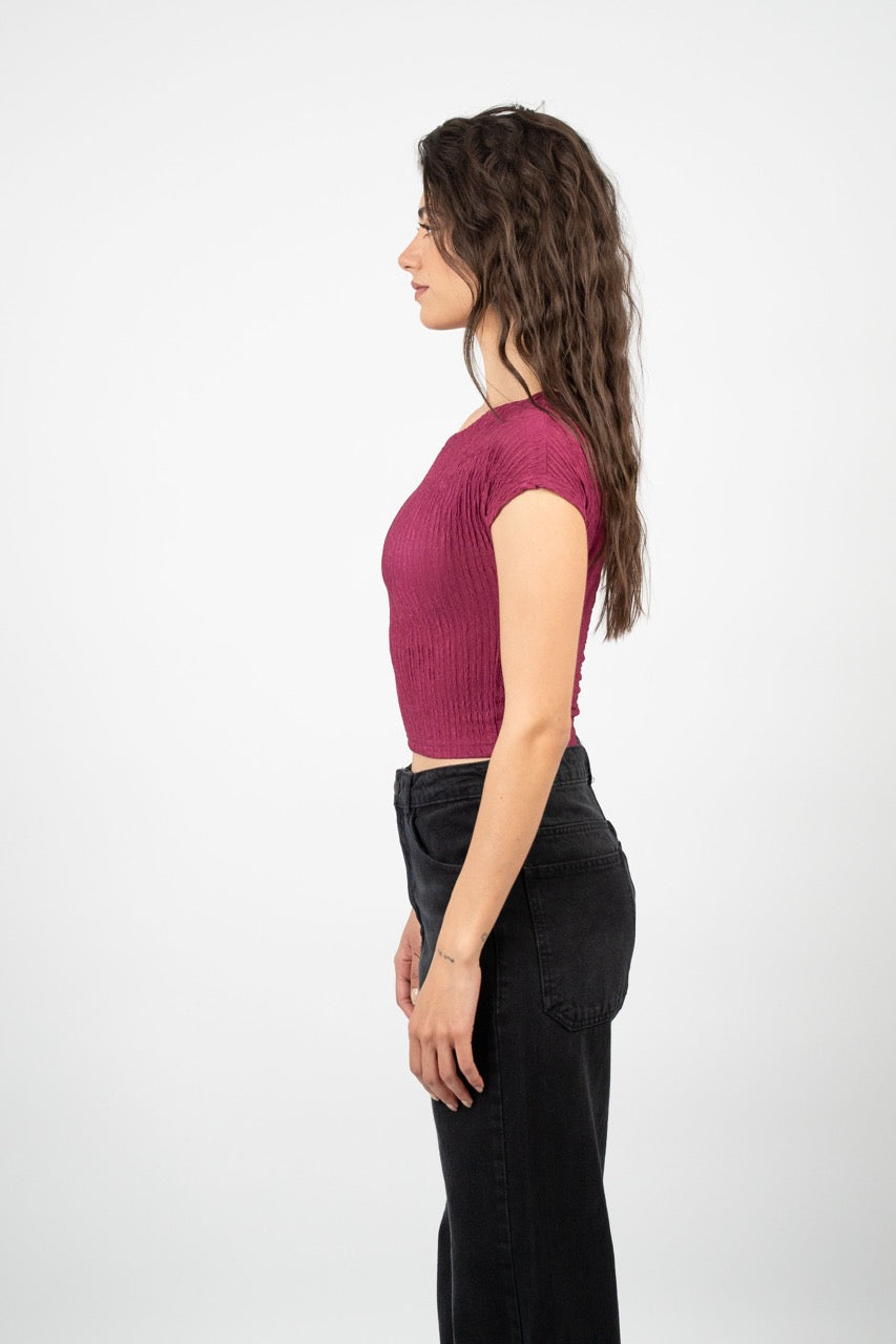CRINKLE FITTED CROP TOP