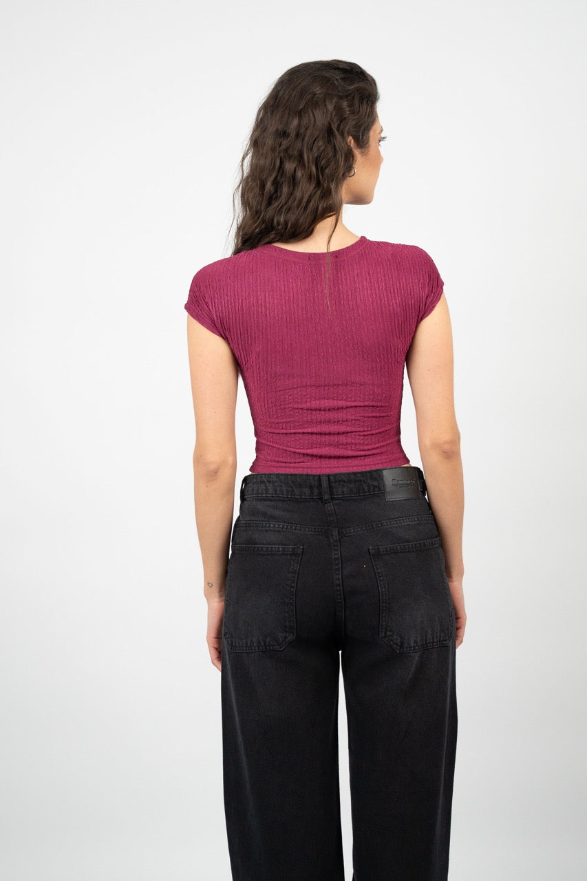 CRINKLE FITTED CROP TOP