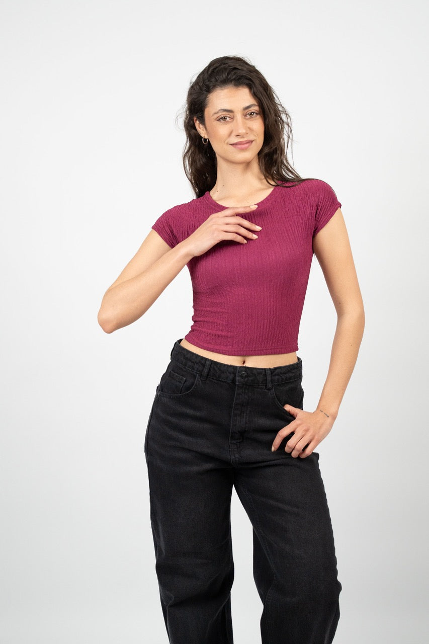 CRINKLE FITTED CROP TOP