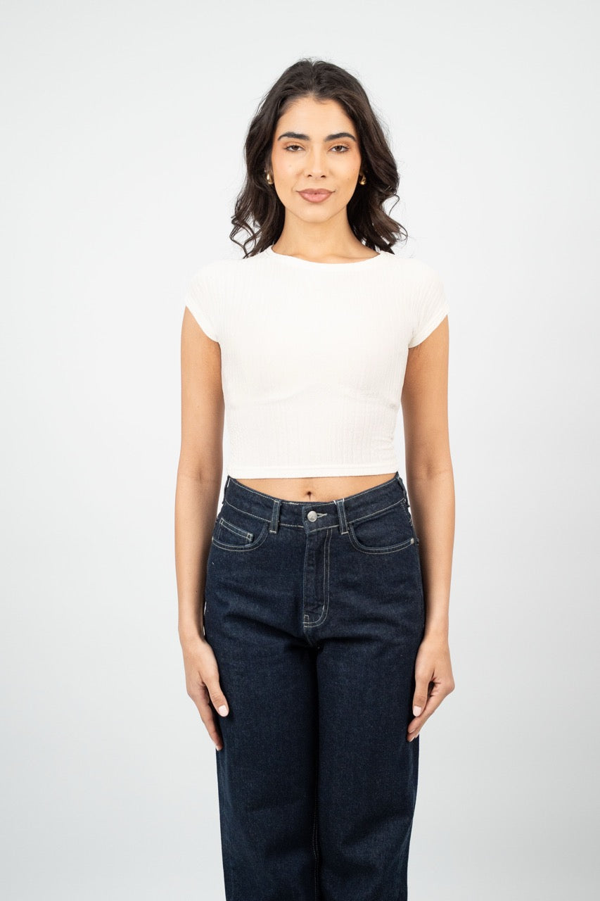 CRINKLE FITTED CROP TOP