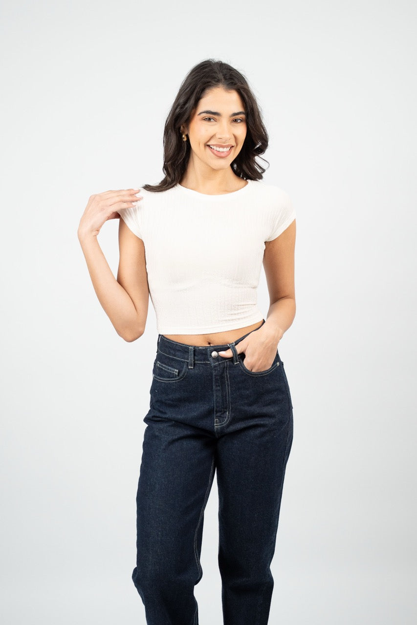 CRINKLE FITTED CROP TOP