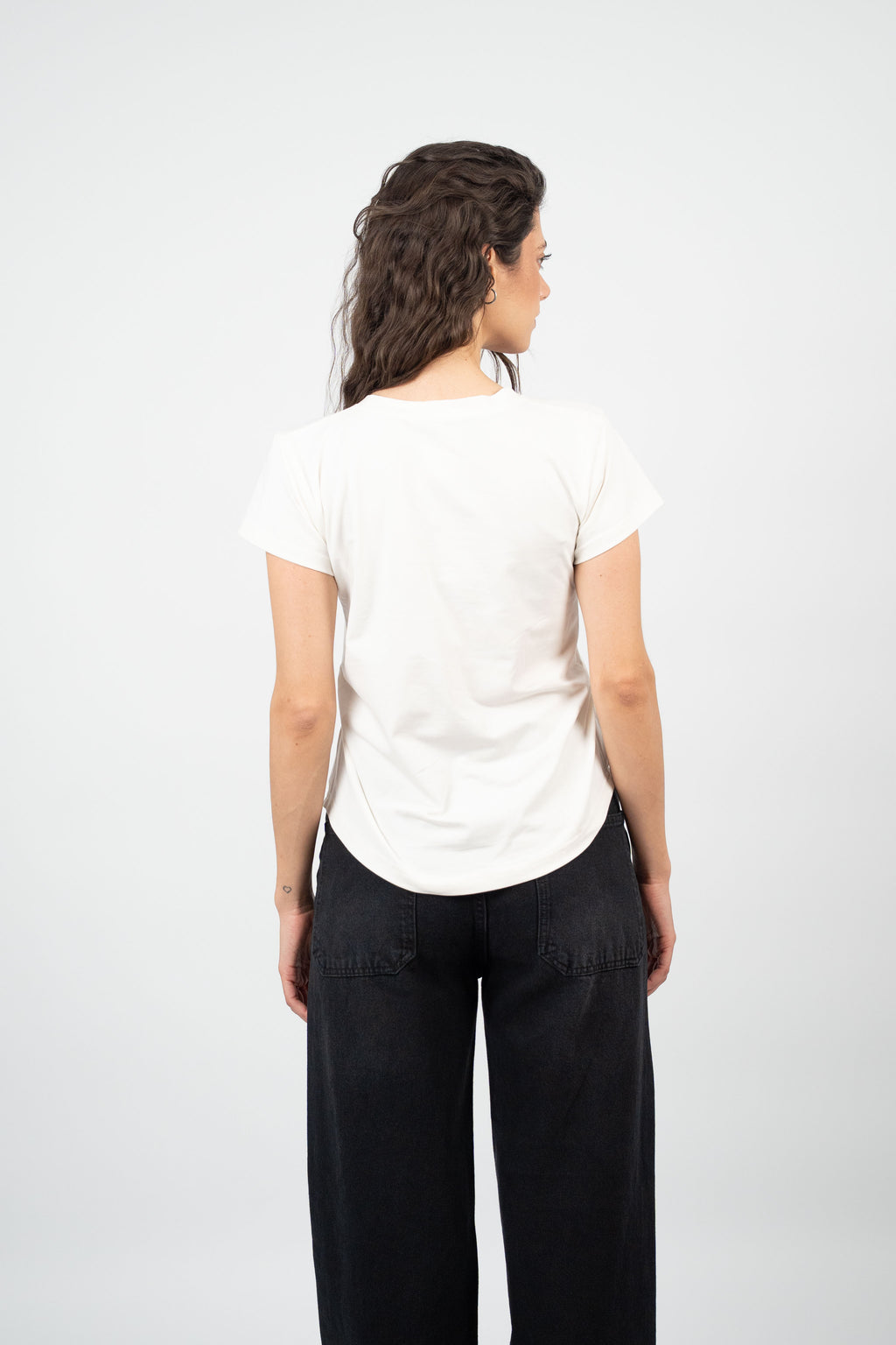 BOW DETAIL V-NECK T-SHIRT