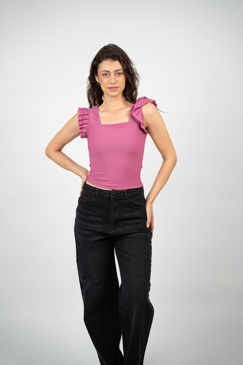 RUFFLE SLEEVE TOP