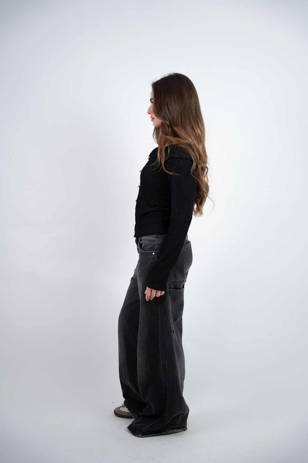 OFF SHOULDER TEXTURED BLOUSE