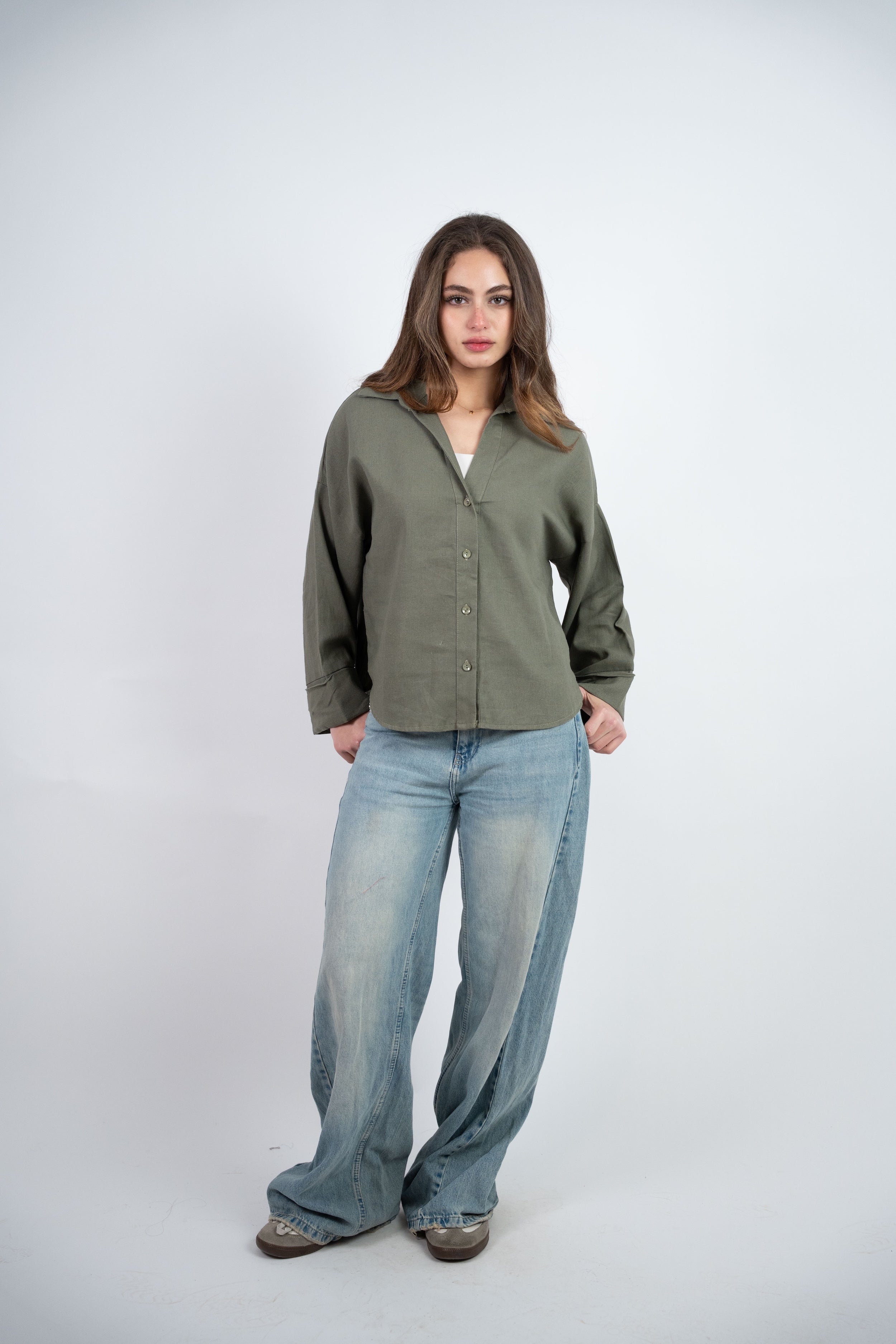 RELAXED BUTTON BLOUSE