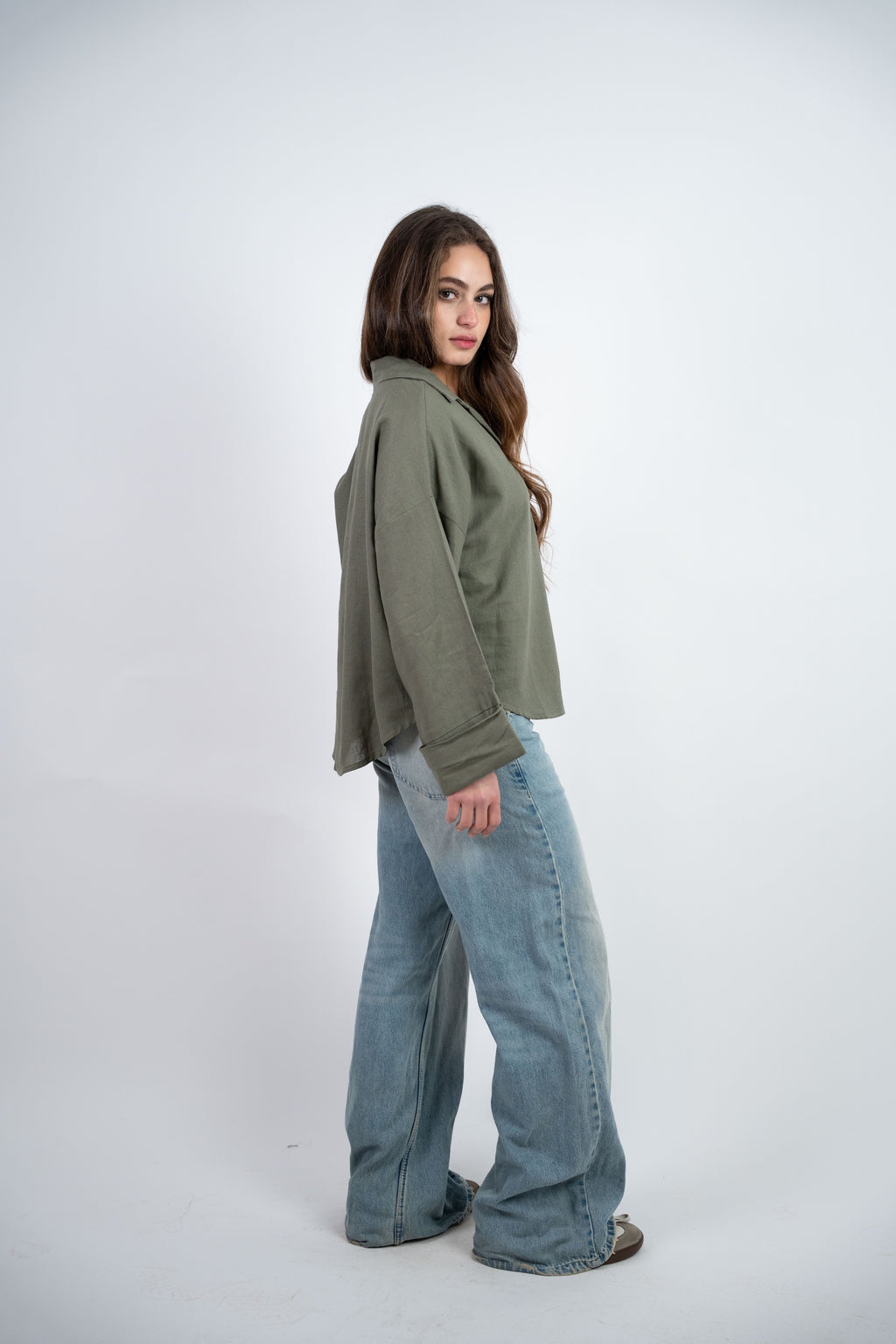 RELAXED BUTTON BLOUSE