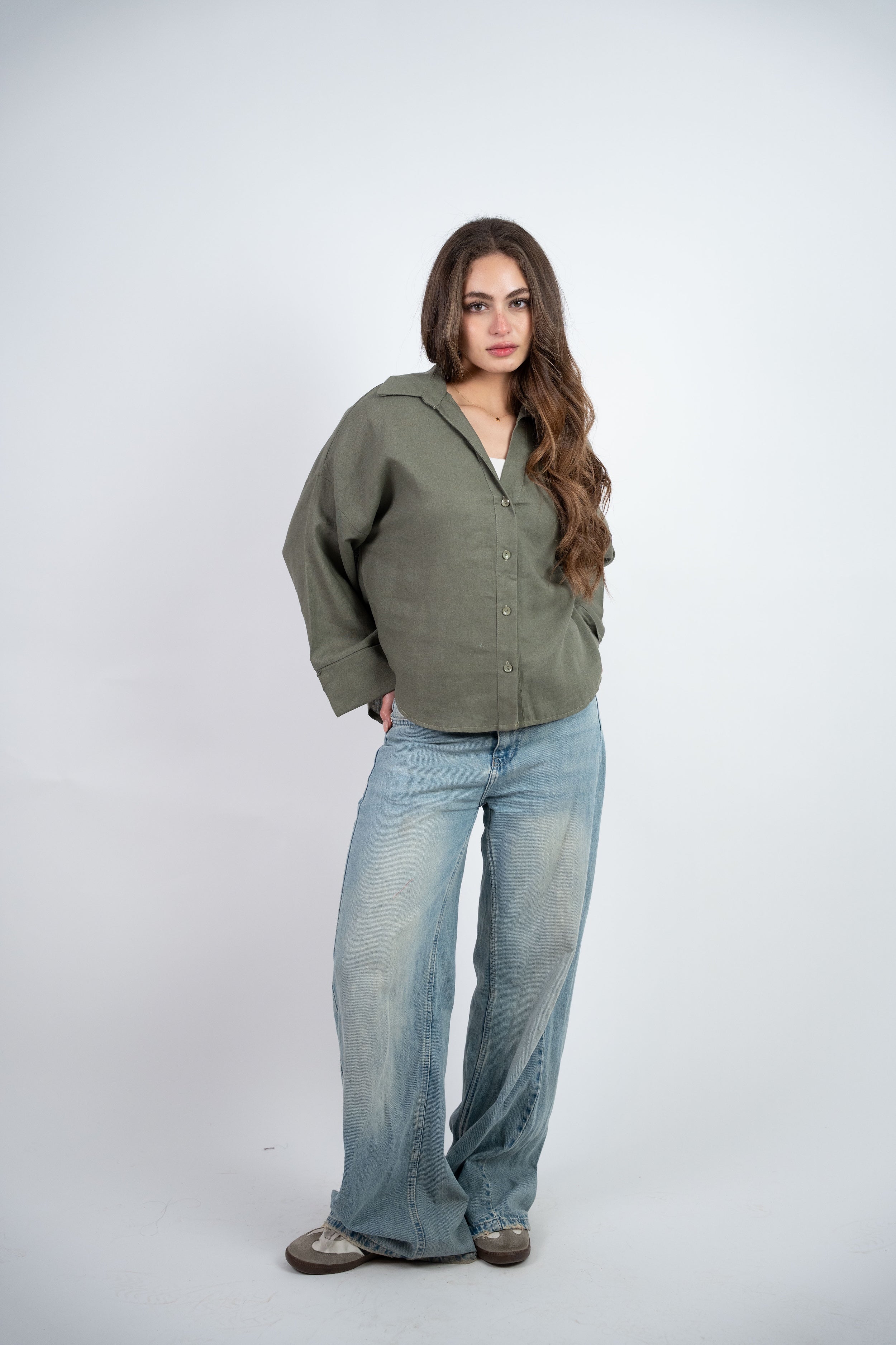RELAXED BUTTON BLOUSE