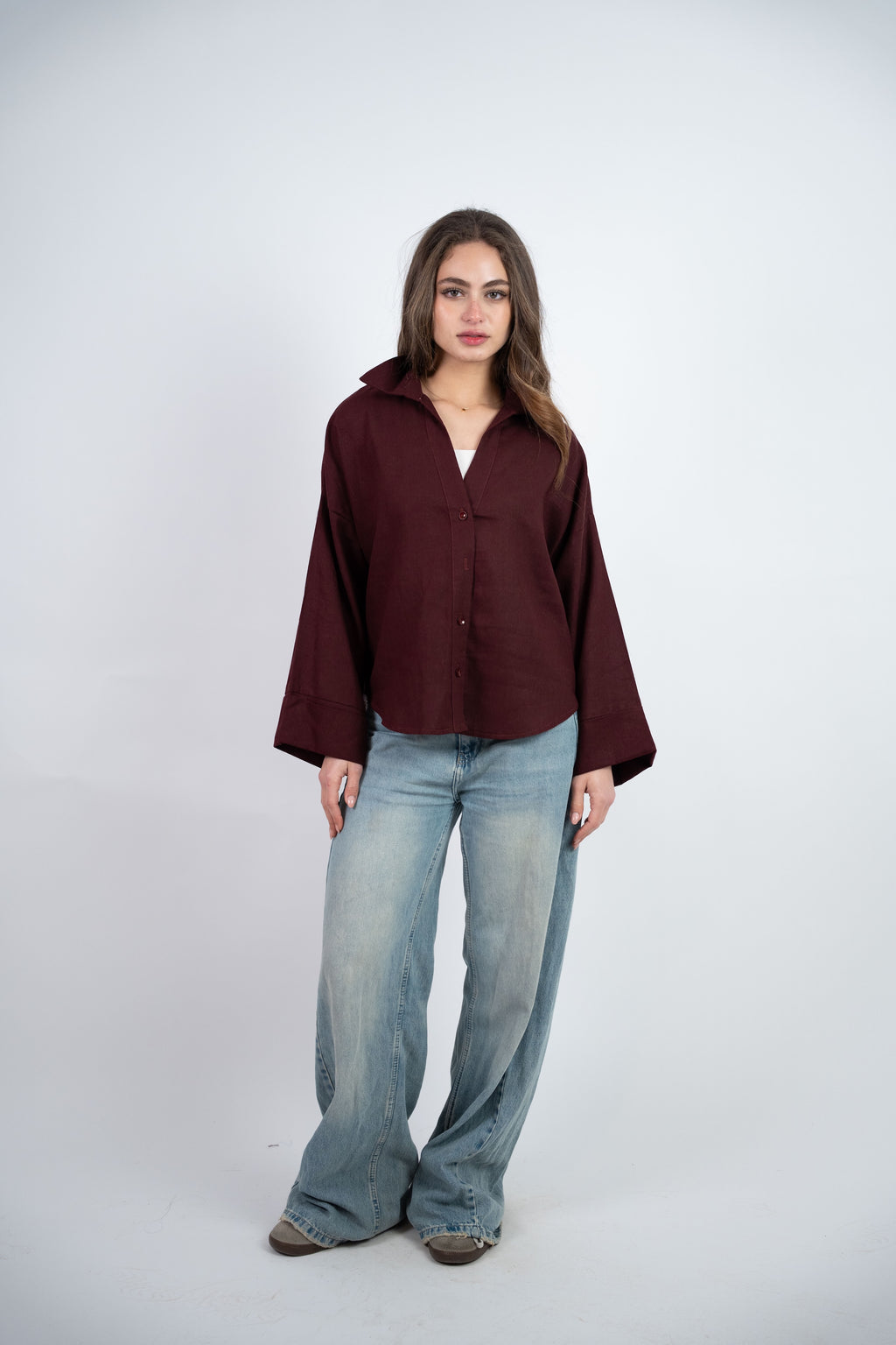 RELAXED BUTTON BLOUSE