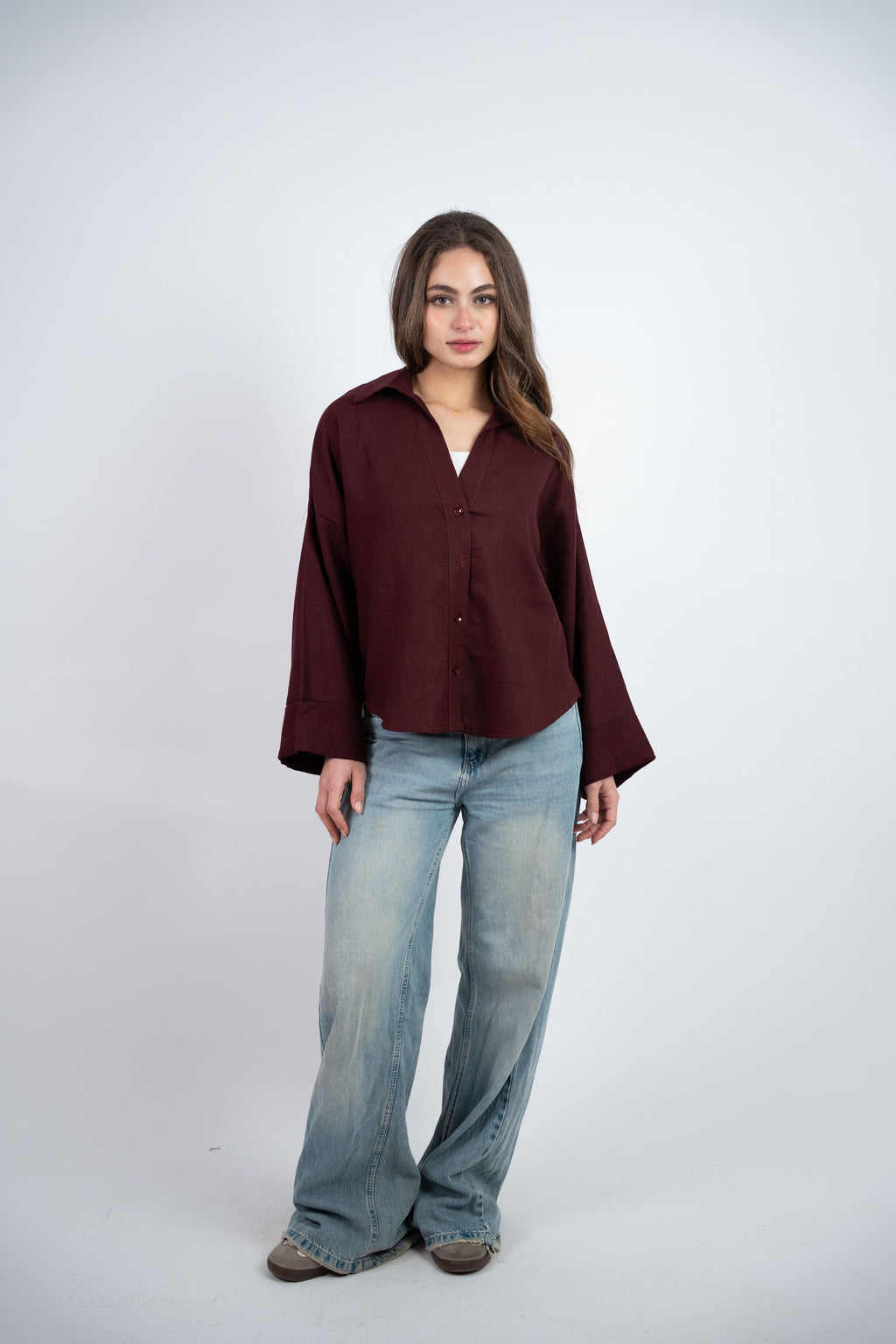 RELAXED BUTTON BLOUSE