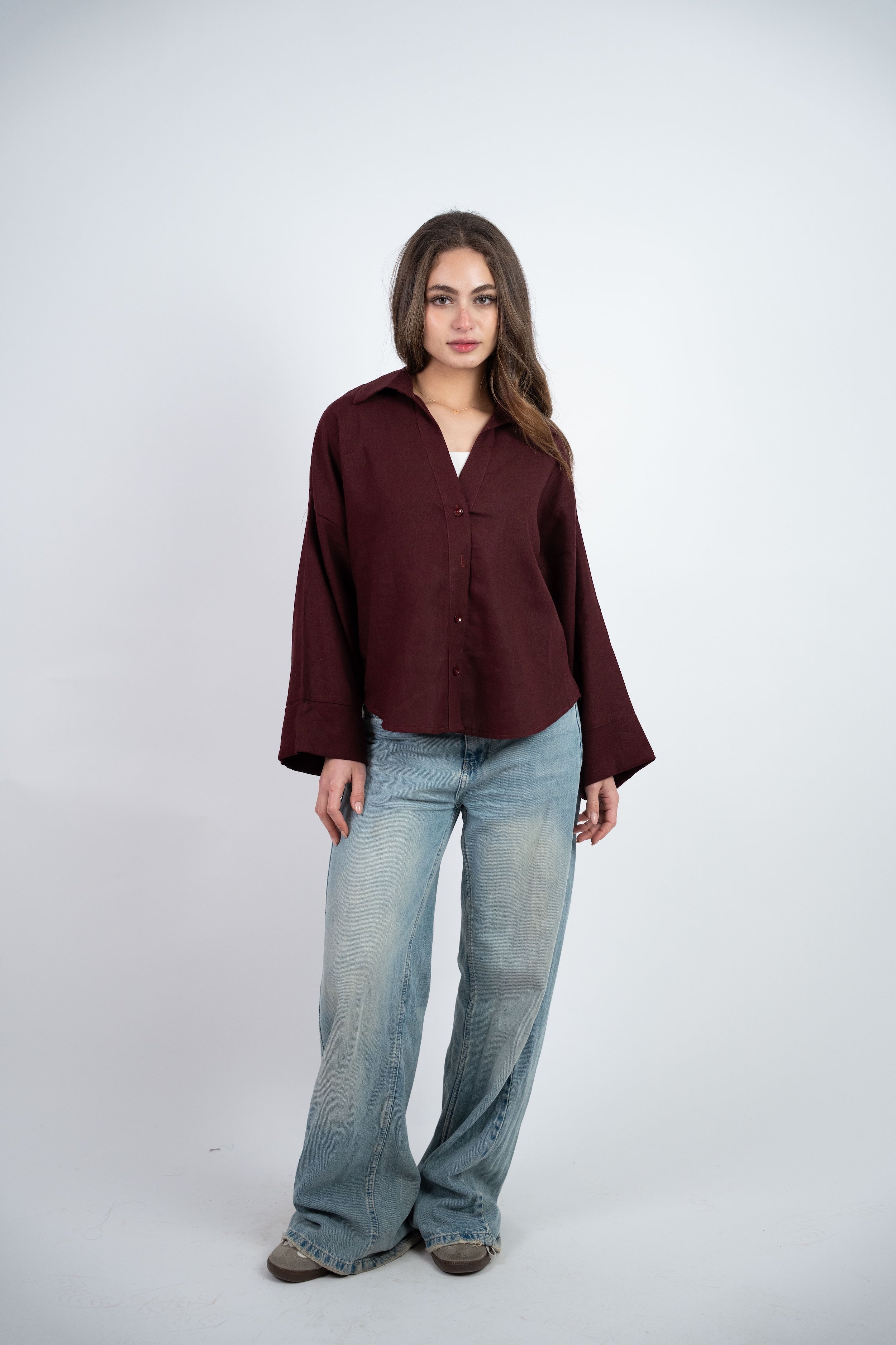 RELAXED BUTTON BLOUSE