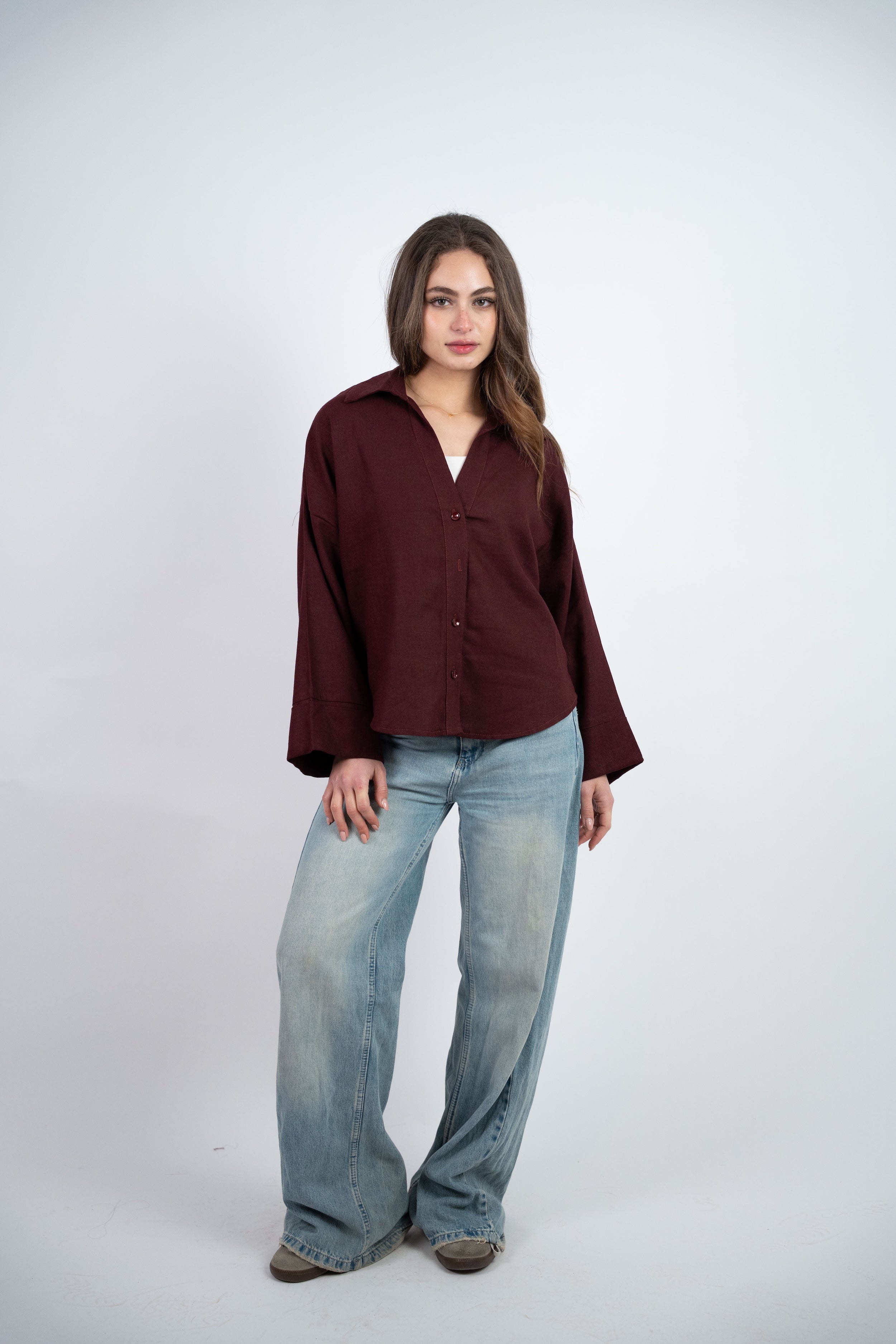 RELAXED BUTTON BLOUSE