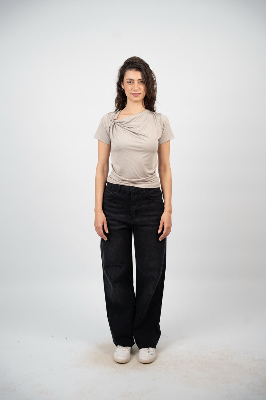 DRAPED SHOULDER DETAIL TOP