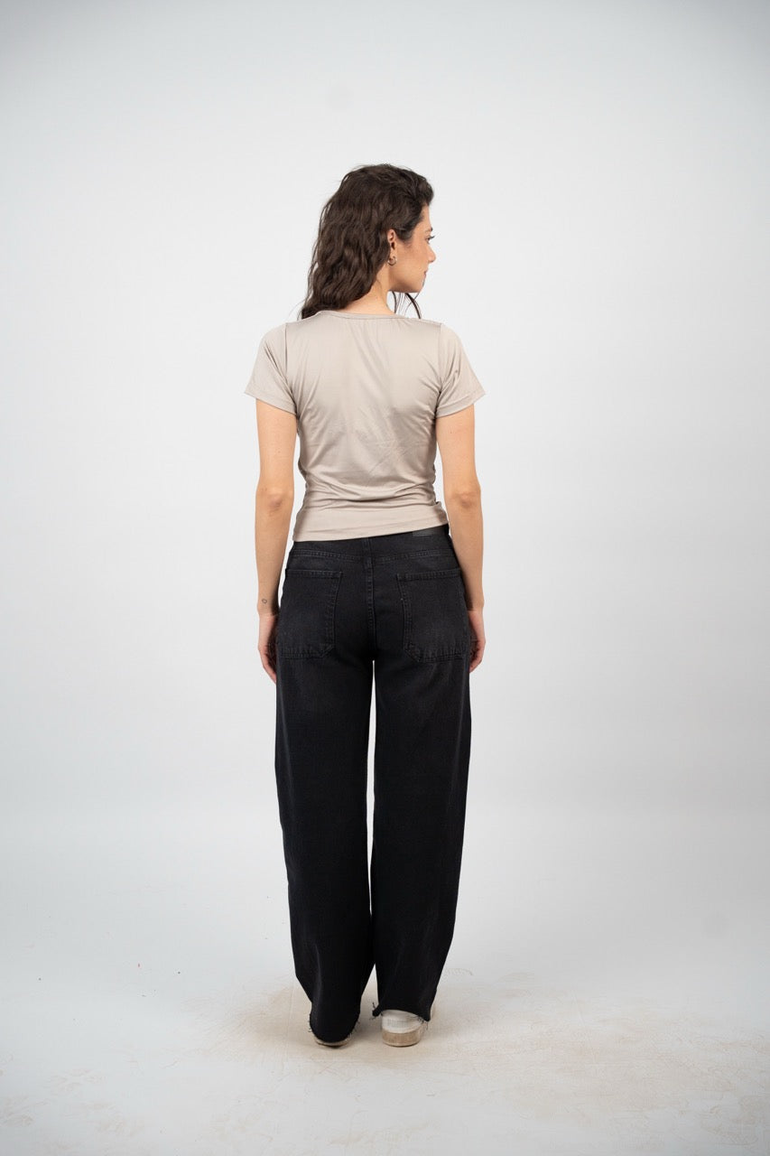 DRAPED SHOULDER DETAIL TOP