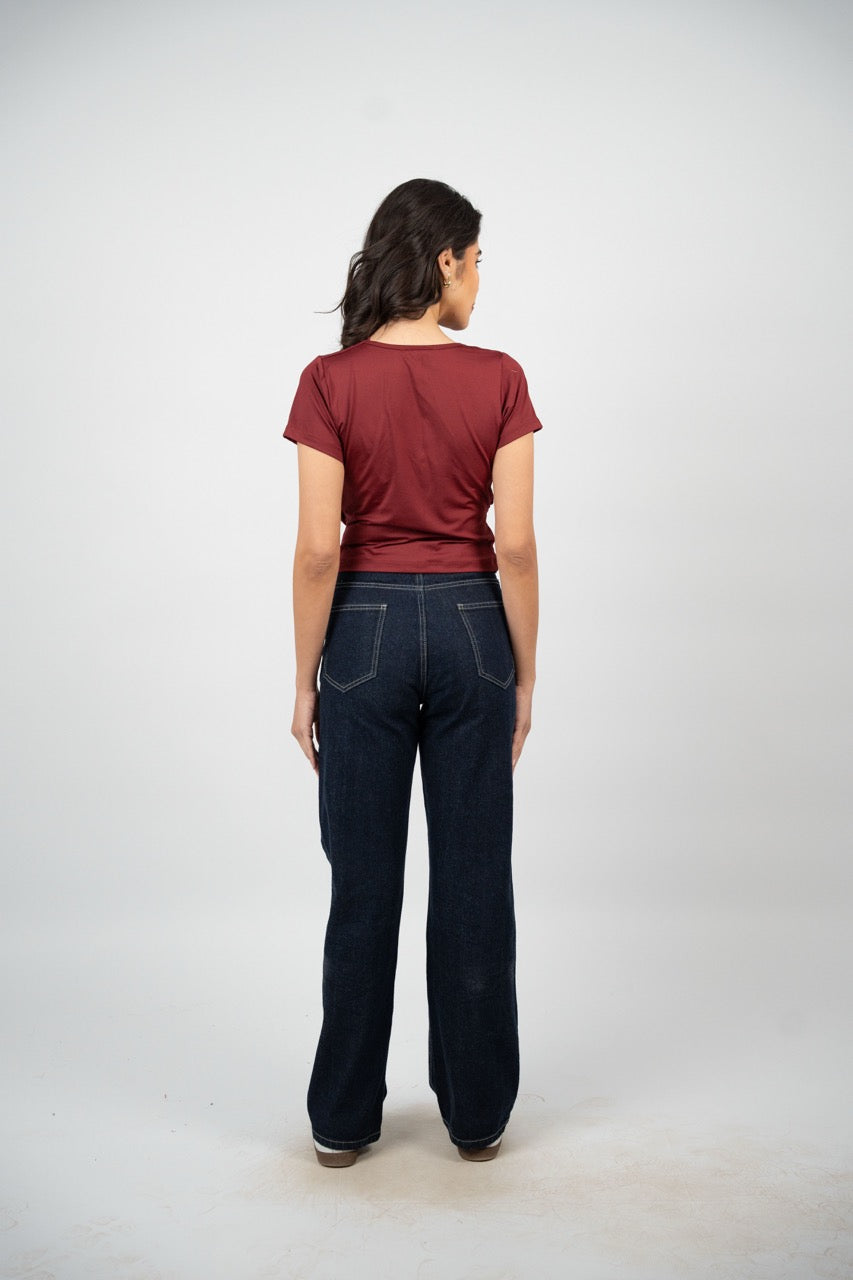 DRAPED SHOULDER DETAIL TOP