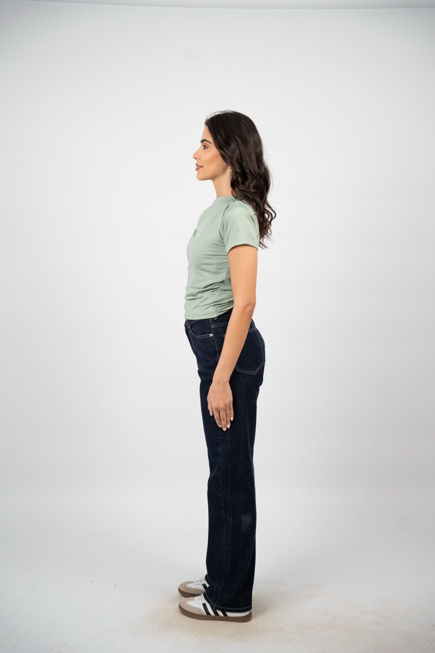 DRAPED SHOULDER DETAIL TOP