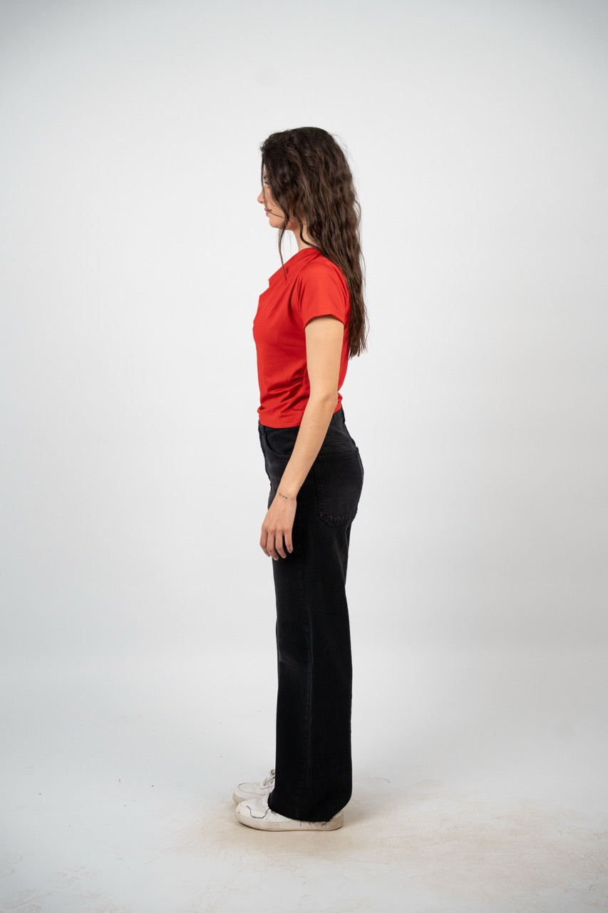 DRAPED SHOULDER DETAIL TOP