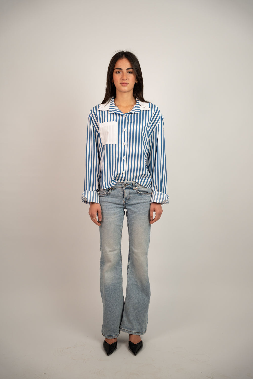 STRIPED POCKET BLOUSE