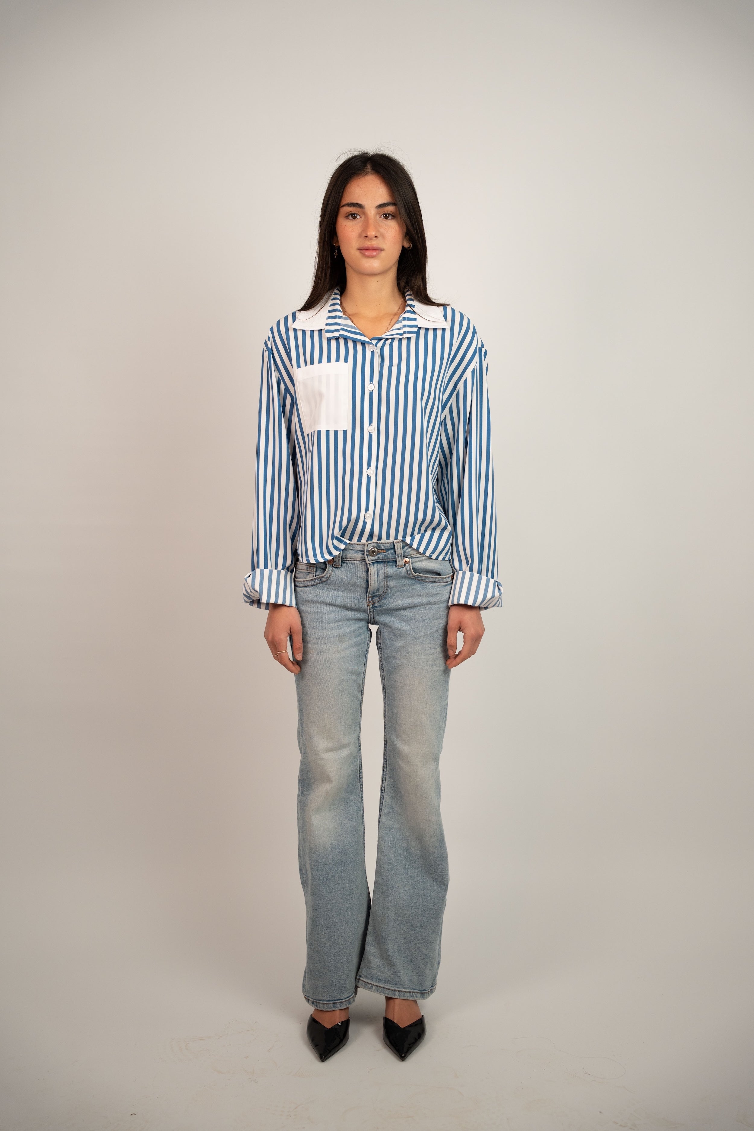 STRIPED POCKET BLOUSE