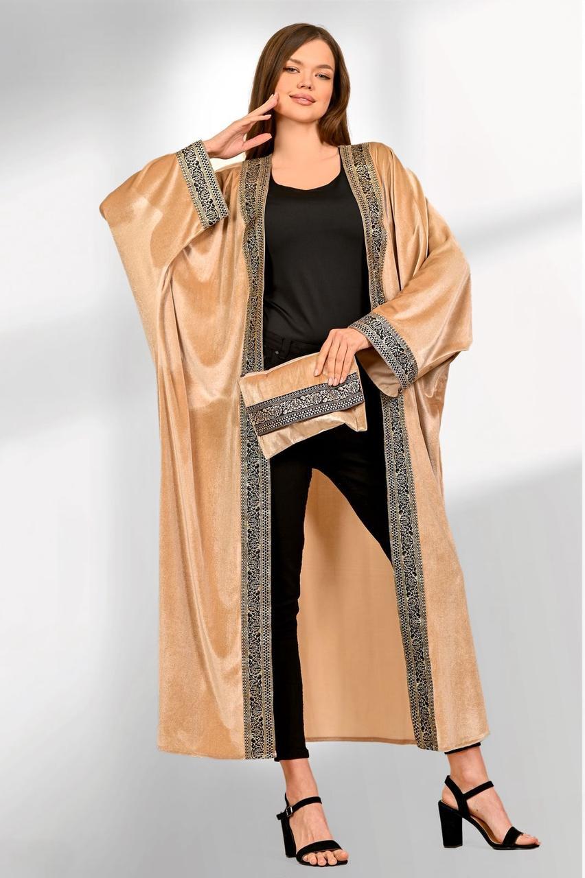 VELVET EMBROIDERED CARDIGAN