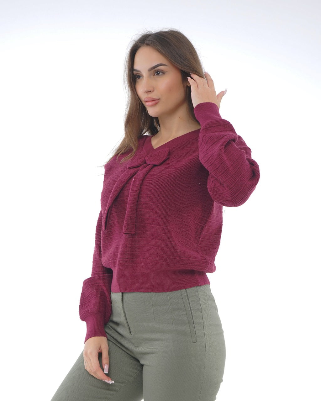 BOW DETAIL KNIT BLOUSE